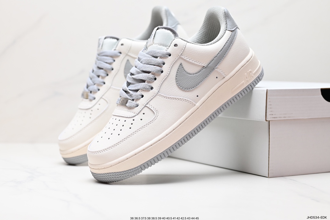 190 Nk Air Force 1'07 Low 米深灰配色 空军一号低帮休闲板鞋 NK6369-566