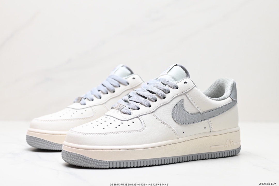 190 Nk Air Force 1'07 Low 米深灰配色 空军一号低帮休闲板鞋 NK6369-566