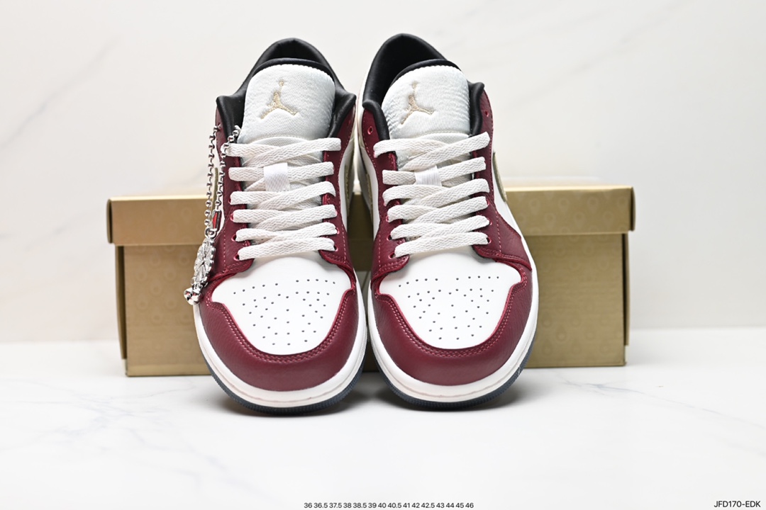 170 头层Air Jordan 1 Low ”Year of the Dragon” 白红黄  FJ5735-100