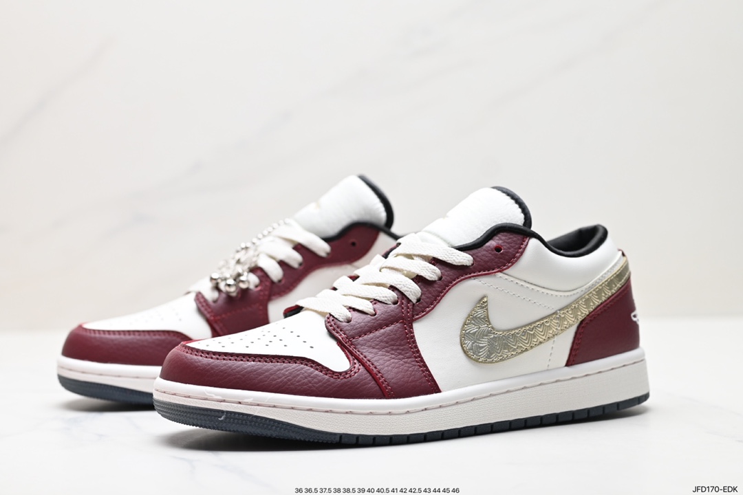 170 头层Air Jordan 1 Low ”Year of the Dragon” 白红黄  FJ5735-100