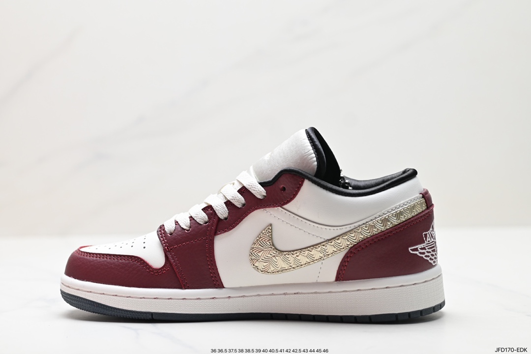 170 头层Air Jordan 1 Low ”Year of the Dragon” 白红黄  FJ5735-100