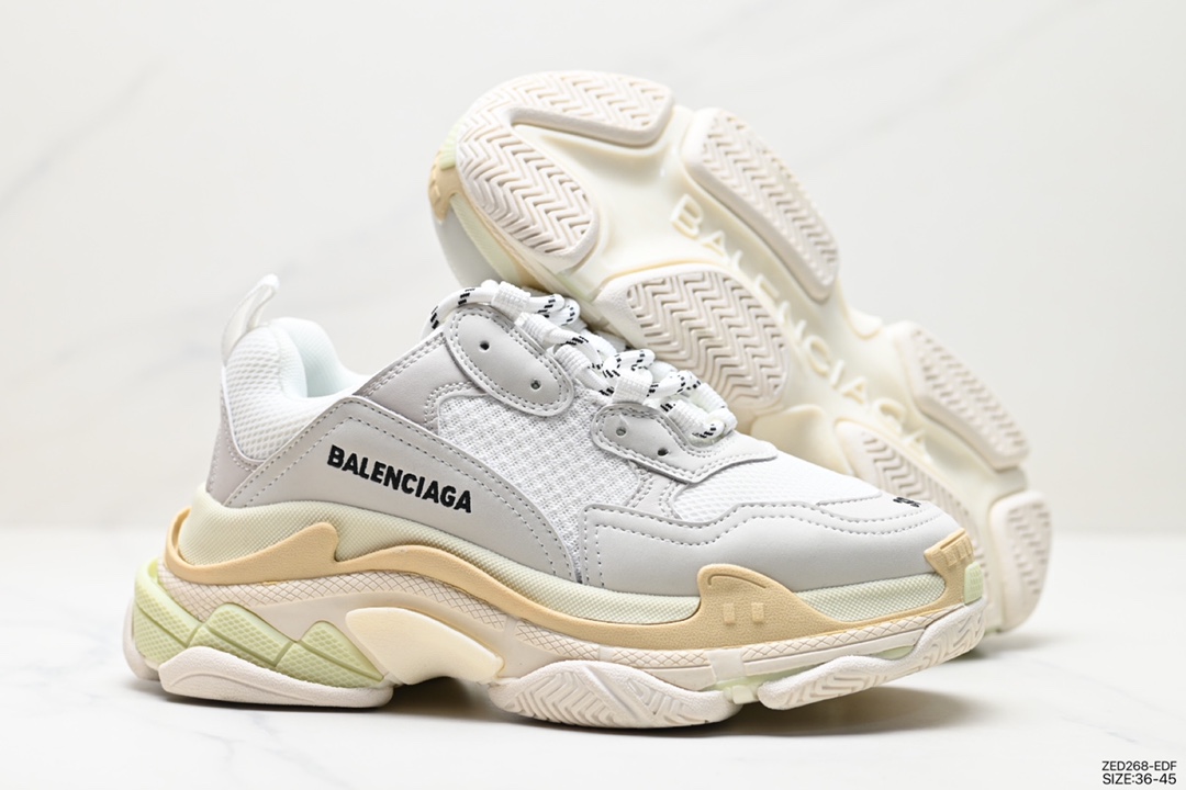 260 巴黎世家老爹鞋 解构主义完美诠释潮流新时尚Balenciaga Triple-S Sneaker 时装复古厚底 656686 W06G0 1001