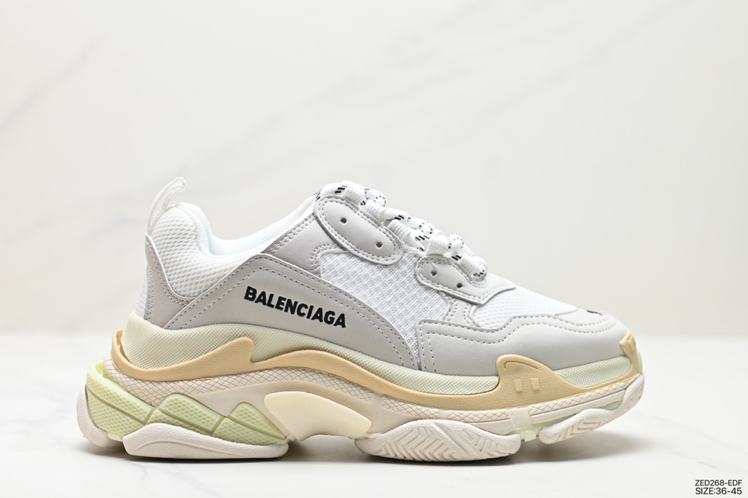 260 巴黎世家老爹鞋 解构主义完美诠释潮流新时尚Balenciaga Triple-S Sneaker 时装复古厚底 656686 W06G0 1001