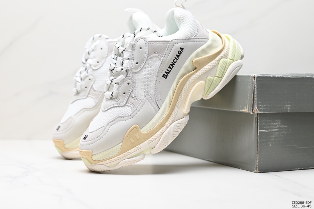 260 巴黎世家老爹鞋 解构主义完美诠释潮流新时尚Balenciaga Triple-S Sneaker 时装复古厚底 656686 W06G0 1001