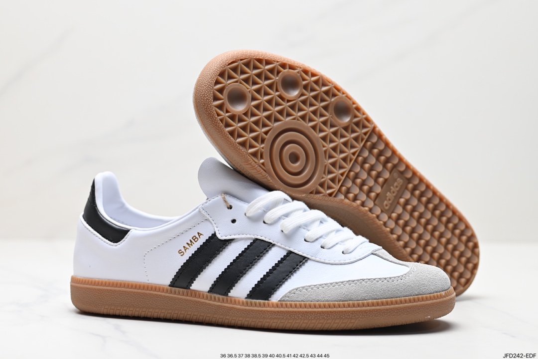 170 三叶草Adidas Originals Samba Decon”Black White”桑巴舞板鞋“单层皮黑白升级底”IF0641