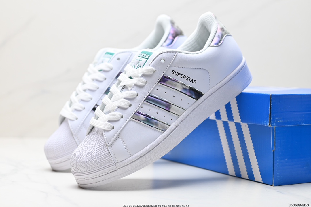 120 阿迪达斯Adidas三叶草 Originals Superstar”Sail/Green/Lace“贝壳头板鞋 FY7713