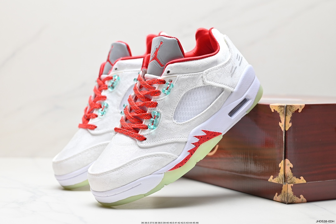 190 Air Jordan 5 Low ”Fire Red“ 8511 AJ5 乔5流川枫白红 纯原低帮篮球鞋