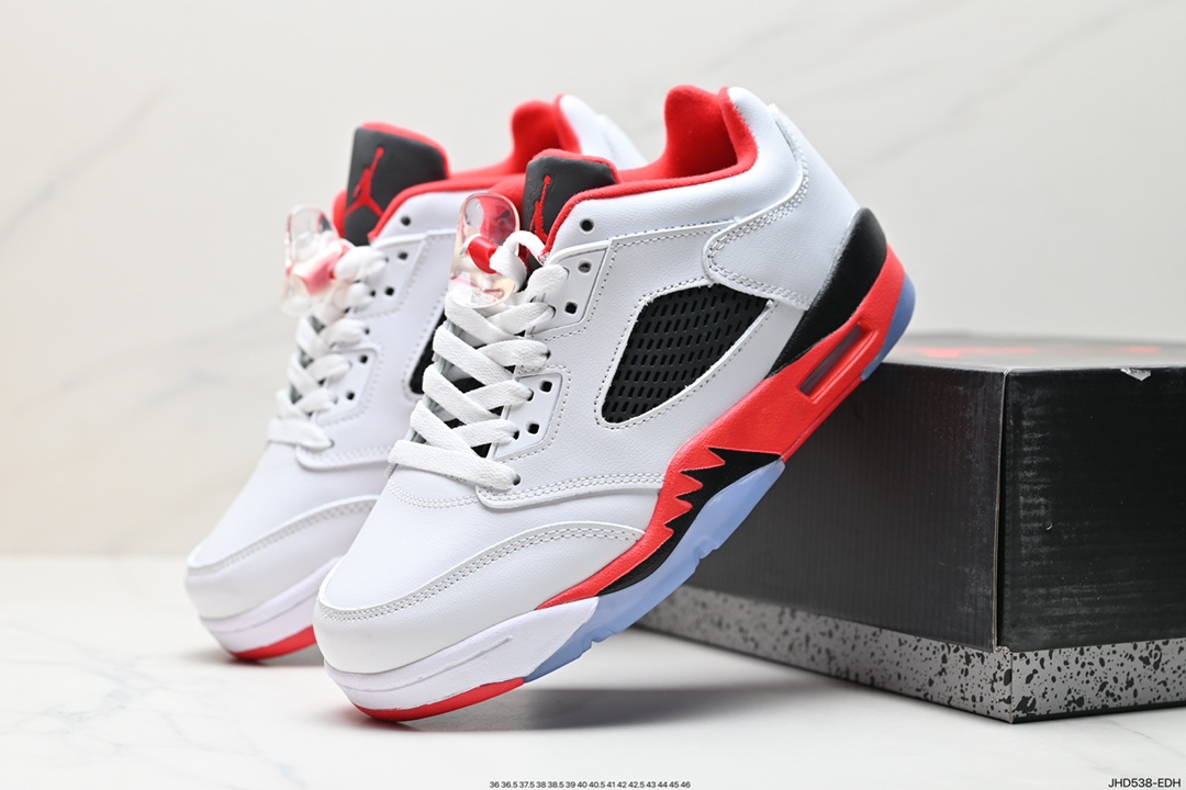 190 Air Jordan 5 Low ”Fire Red“ 8511 AJ5 乔5流川枫白红 纯原低帮篮球鞋