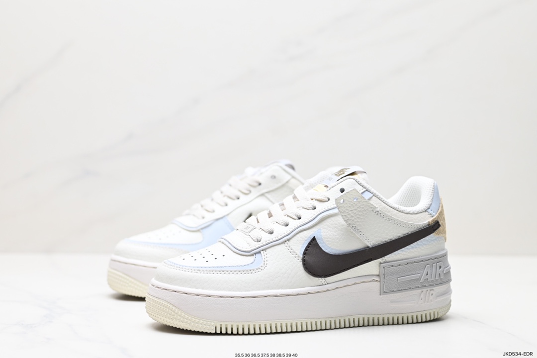 160 Nike WMNS Air Force 1 Shadow 马卡龙军空一号轻增量高低帮搭百板鞋 FD0804-100