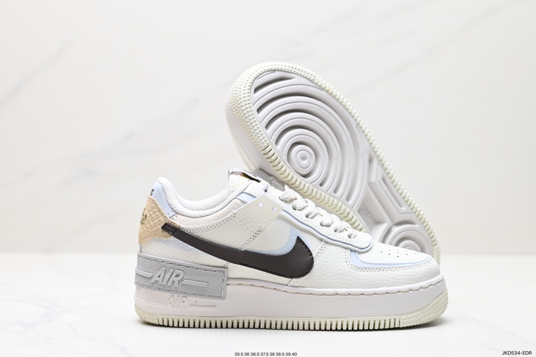 160 Nike WMNS Air Force 1 Shadow 马卡龙军空一号轻增量高低帮搭百板鞋 FD0804-100