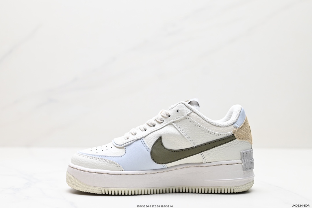 160 Nike WMNS Air Force 1 Shadow 马卡龙军空一号轻增量高低帮搭百板鞋 FD0804-100