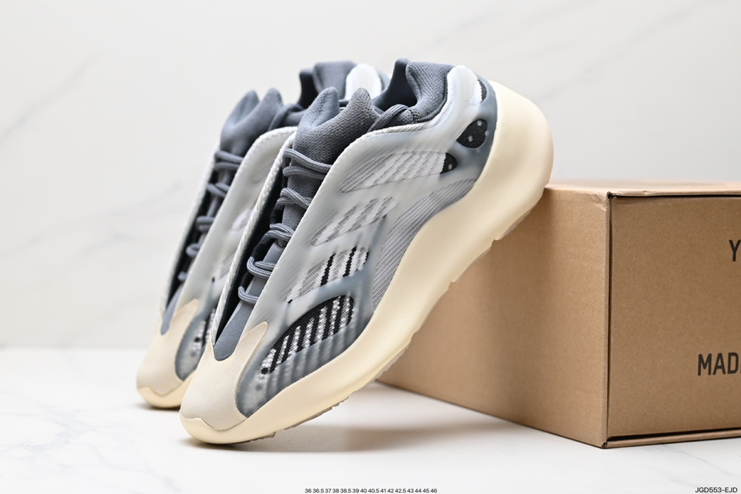 180 Kanye West x Adidas Yeezy 700 V3”Kyanite“低帮慢跑鞋“蛋壳白亚里蓝异形夜光”GY0260