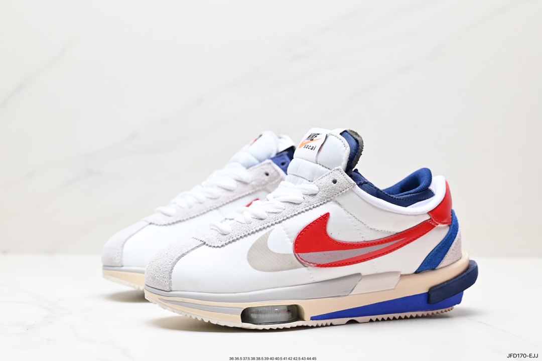 170 Sacai x  Air Zoom Cortez SP 4.0”Grey White”B.4.0系列慢跑鞋“厚布深灰白双钩子” DQ0581-001