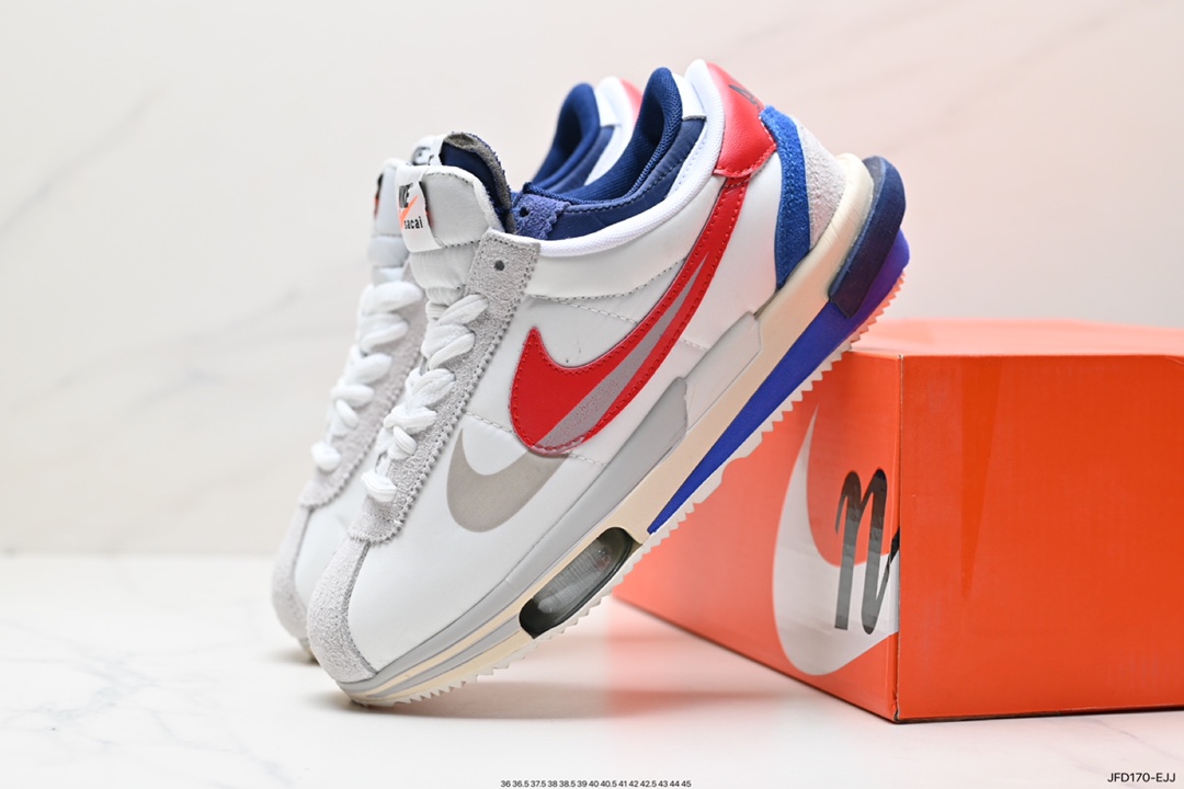 170 Sacai x  Air Zoom Cortez SP 4.0”Grey White”B.4.0系列慢跑鞋“厚布深灰白双钩子” DQ0581-001