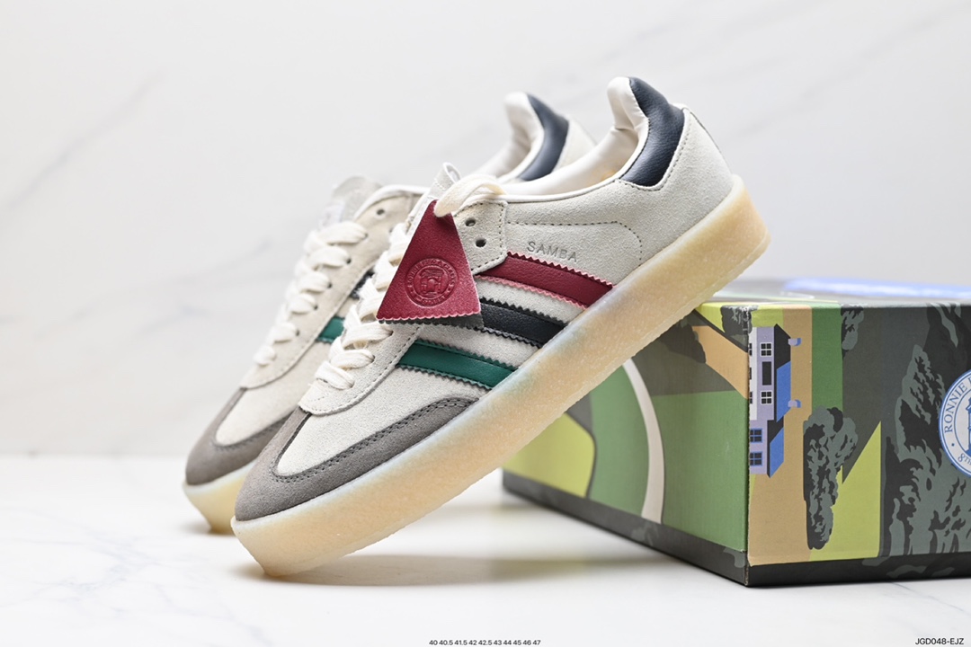 180 阿迪达斯 adidas SAMBA KITH CLARKS 三叶草复古休闲防滑耐磨低帮板鞋 IE4032