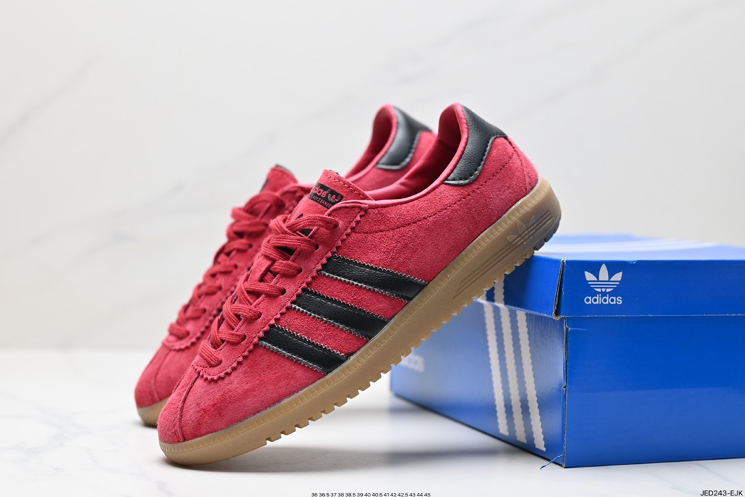 150 Adidas Originals Bermuda  绒面麂皮防滑耐磨轻便低帮板鞋  HP9393