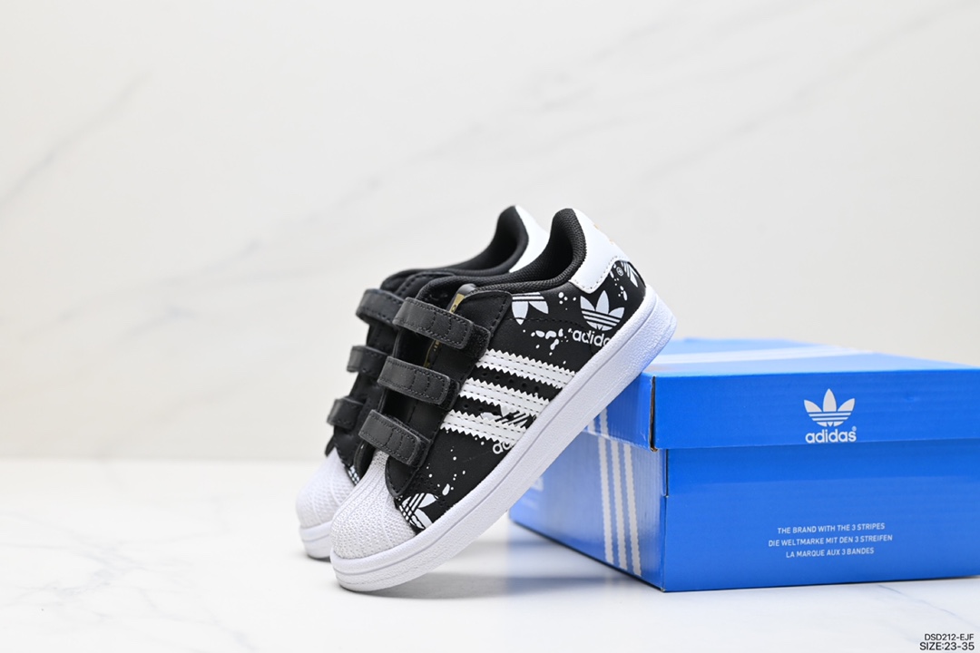 100 阿迪达斯Adidas三叶草童鞋Originals Superstar Supercolor Cf C贝壳头板鞋 B27139