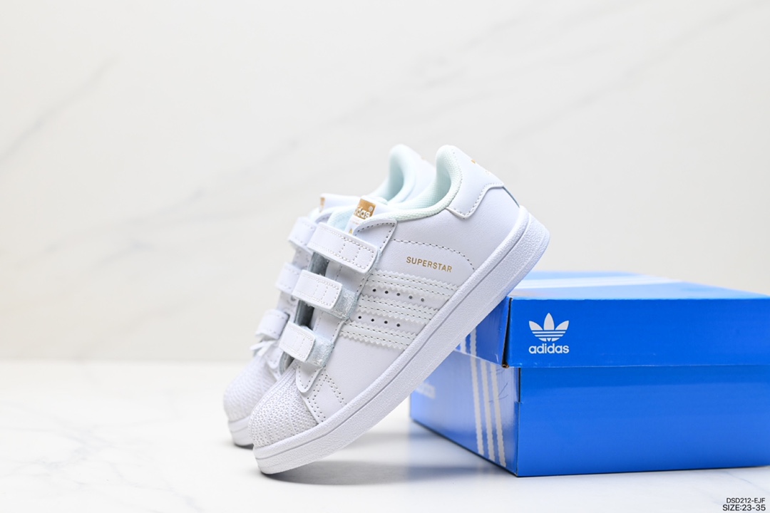 100 阿迪达斯Adidas三叶草童鞋Originals Superstar Supercolor Cf C贝壳头板鞋 B27139