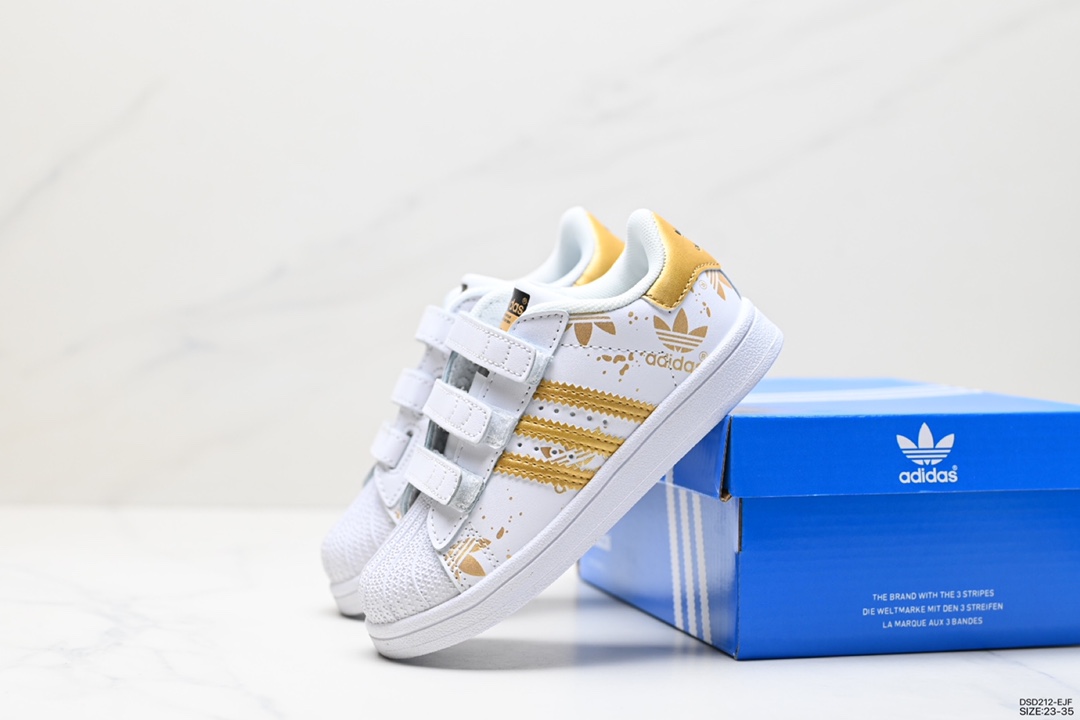 100 阿迪达斯Adidas三叶草童鞋Originals Superstar Supercolor Cf C贝壳头板鞋 B27139