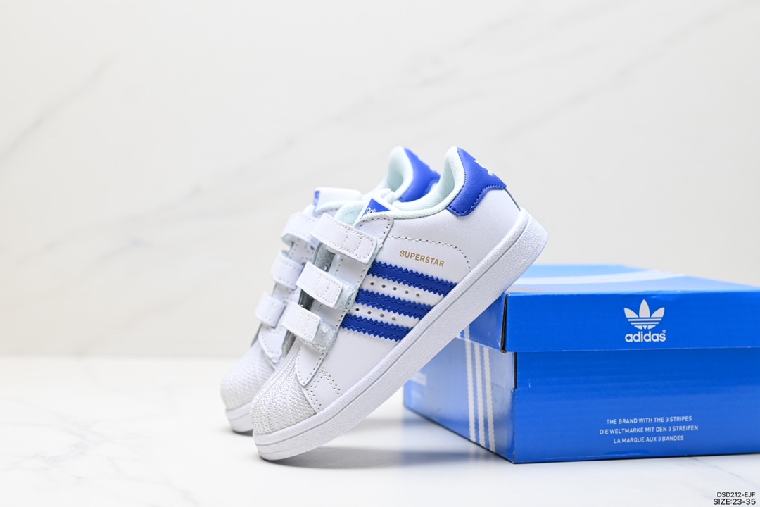 100 阿迪达斯Adidas三叶草童鞋Originals Superstar Supercolor Cf C贝壳头板鞋 B27139