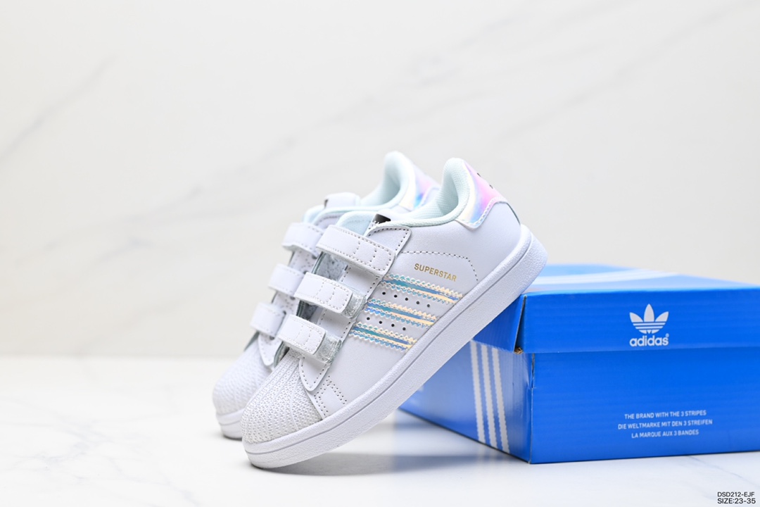 100 阿迪达斯Adidas三叶草童鞋Originals Superstar Supercolor Cf C贝壳头板鞋 B27139