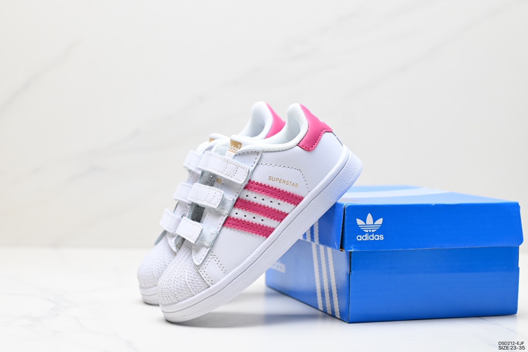 100 阿迪达斯Adidas三叶草童鞋Originals Superstar Supercolor Cf C贝壳头板鞋 B27139