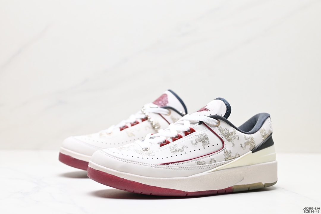 180 shelflife x Jordan Air Jordan 2 retro low潮流 轻便 低帮 复古篮球鞋 FJ3468-100