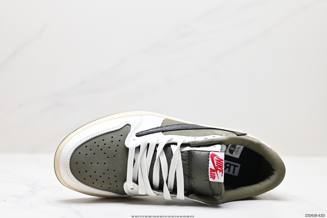 250 fragment design x Travis Scott x Nike Air Jordan 1 Low OG SP”Black/Green Toe“AJ1乔丹一代篮球鞋 DM7866-200