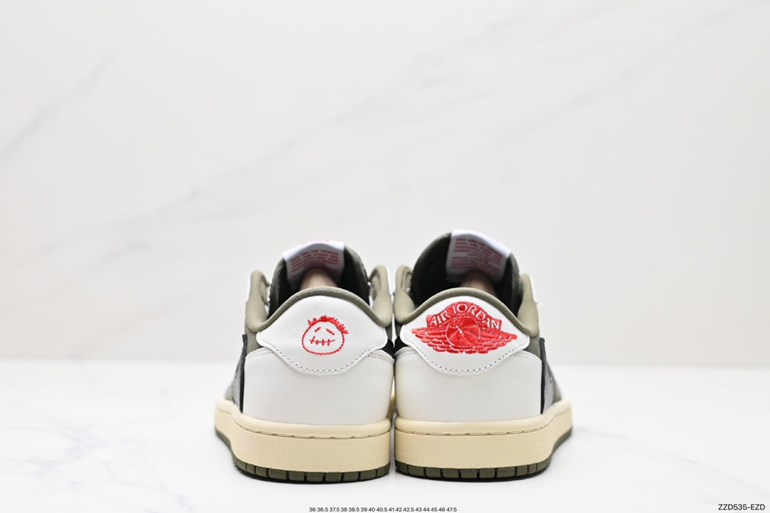 250 fragment design x Travis Scott x Nike Air Jordan 1 Low OG SP”Black/Green Toe“AJ1乔丹一代篮球鞋 DM7866-200