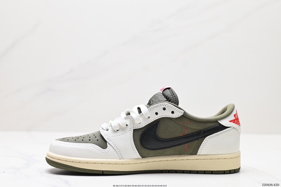 250 fragment design x Travis Scott x Nike Air Jordan 1 Low OG SP”Black/Green Toe“AJ1乔丹一代篮球鞋 DM7866-200