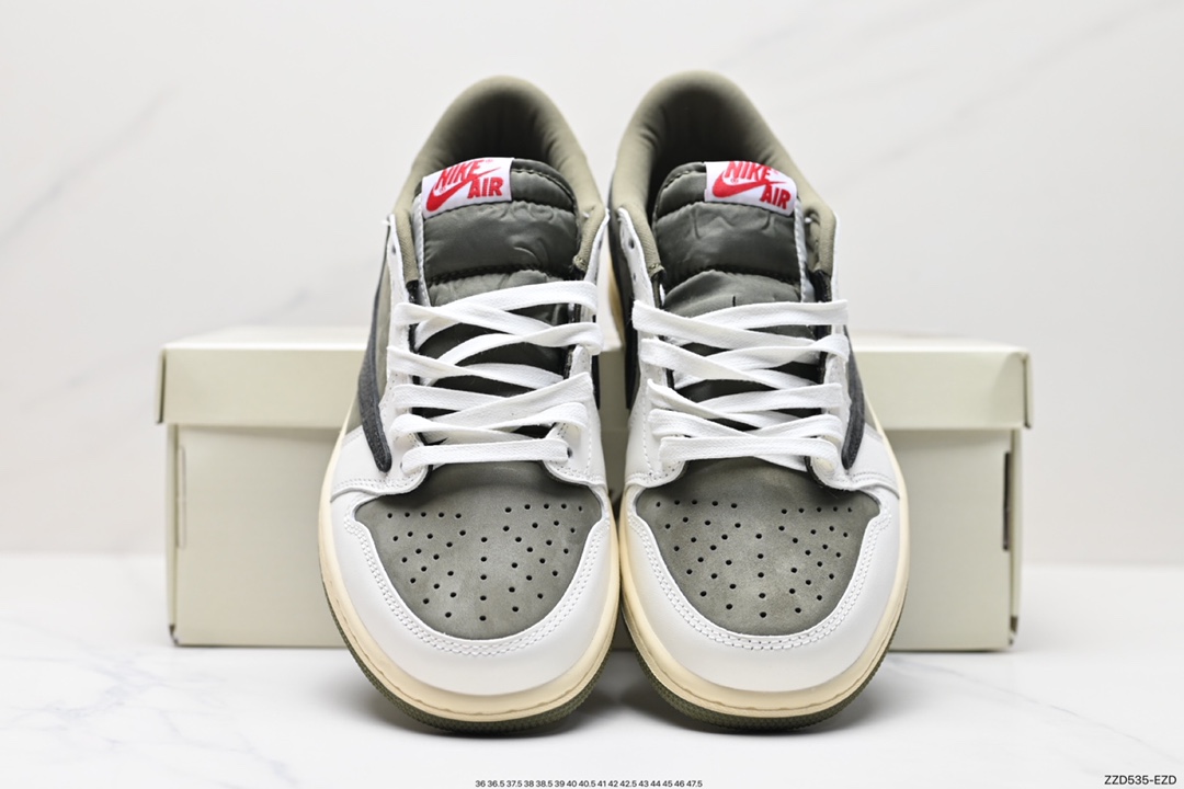 250 fragment design x Travis Scott x Nike Air Jordan 1 Low OG SP”Black/Green Toe“AJ1乔丹一代篮球鞋 DM7866-200