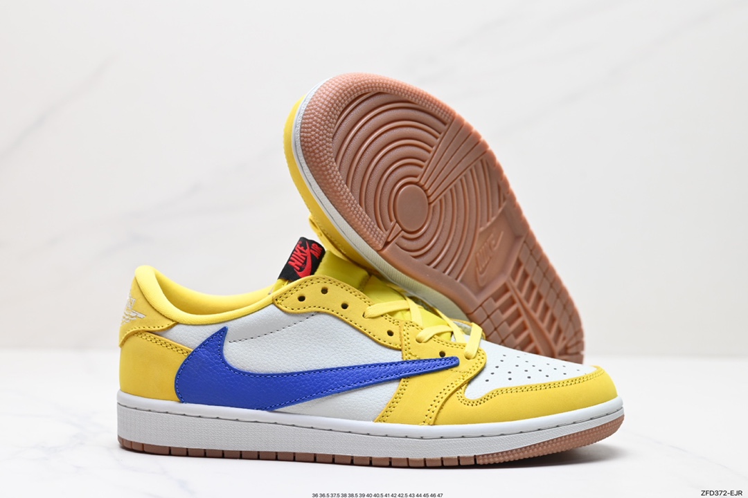 280 fragment design x Travis Scott x Nike Air Jordan 1 Low OG SP”Black/Green Toe“AJ1乔丹篮球鞋 DZ4137-700