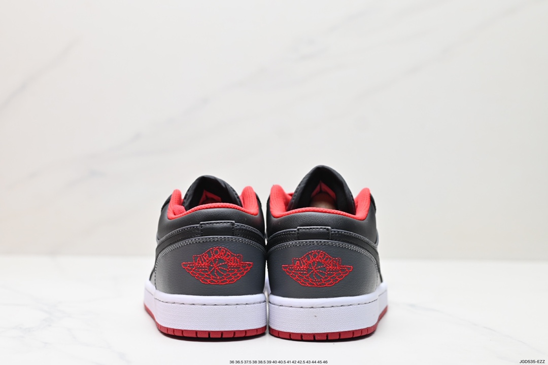 180 耐克 Nike Air Jordan 1 Low 灰银黑红 AJ1 乔1 低帮潮流缓震运动休闲板鞋 553558-002