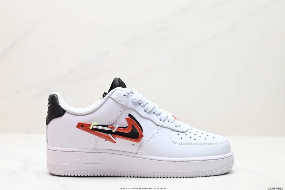 130 Nike Air Force 1 ‘07 Low PRM”Carabiner Swoosh“黑白红 DH7579-100