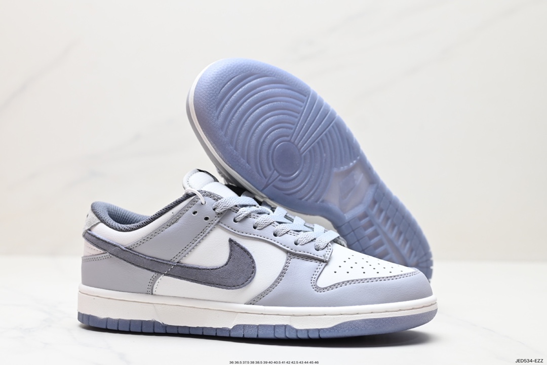 150 耐克Nike SB Dunk Low SE”Light Carbon“扣篮系列低帮休闲运动滑板板鞋“雾霾蓝灰麂皮” FJ4188-100