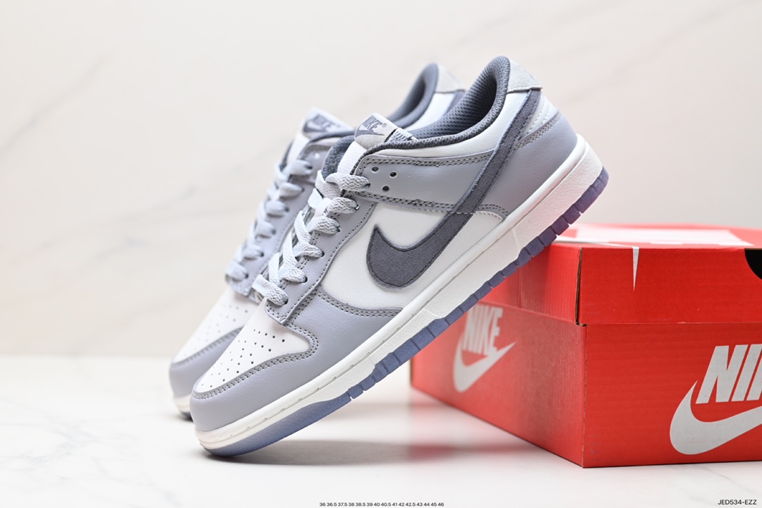 150 耐克Nike SB Dunk Low SE”Light Carbon“扣篮系列低帮休闲运动滑板板鞋“雾霾蓝灰麂皮” FJ4188-100