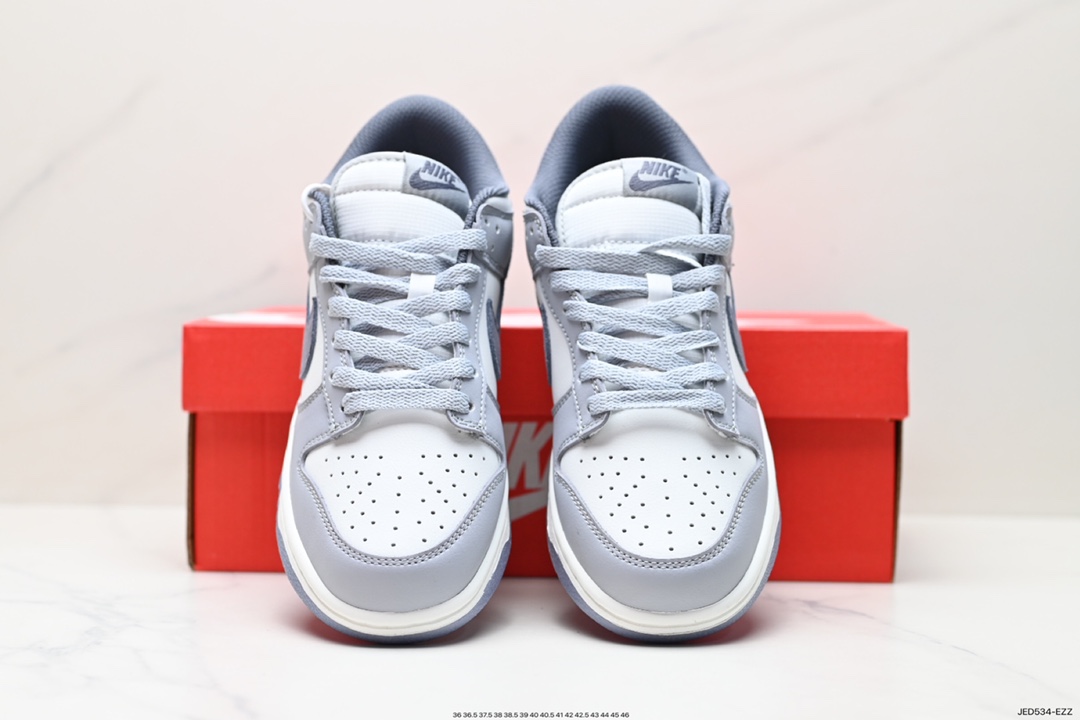 150 耐克Nike SB Dunk Low SE”Light Carbon“扣篮系列低帮休闲运动滑板板鞋“雾霾蓝灰麂皮” FJ4188-100