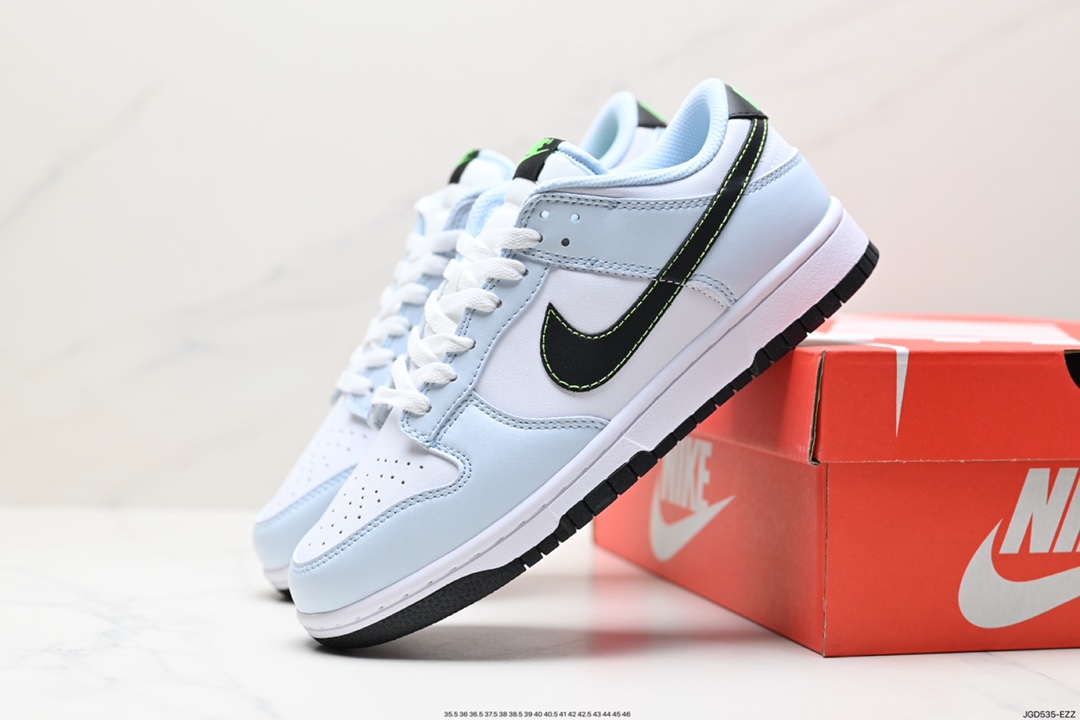 180 耐克Nike SB Dunk Low SE”Light Carbon“扣篮系列低帮滑板板鞋“雾霾蓝灰麂皮” FB9109-107