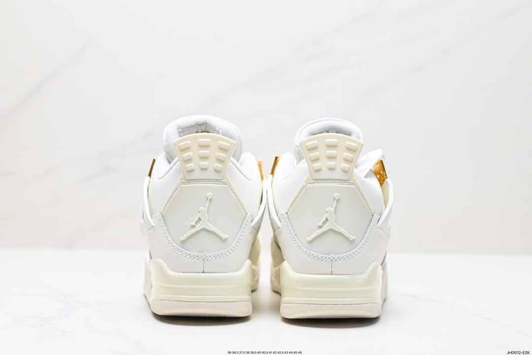 190 耐克Nike Wmns Air Jordan 4 OG’‘Sail Metallic Gold“迈克尔·乔丹AJ4代中帮篮球鞋“盐白金属金扣”AQ9129-170