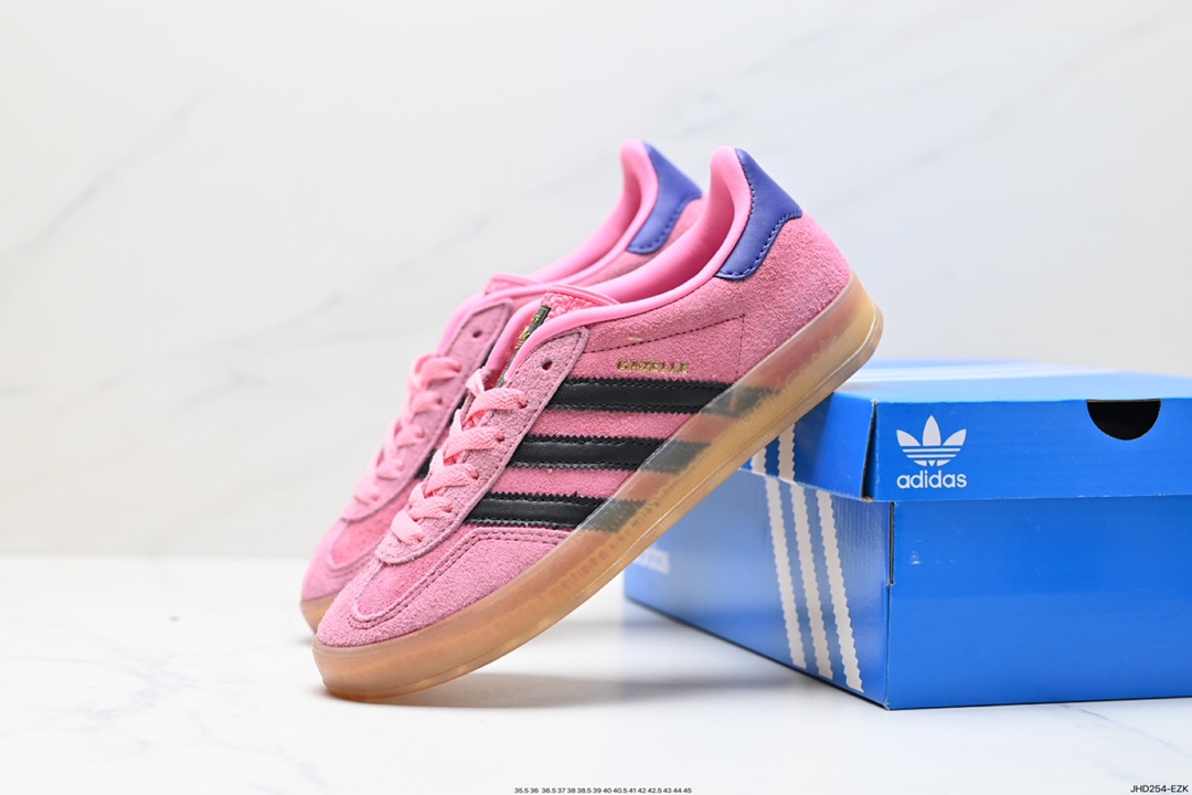 190 藏蓝色Adidas Gazelle Indoor Trainers 羚羊内训系列低帮复古百搭休闲运动德训风板鞋 IE7002