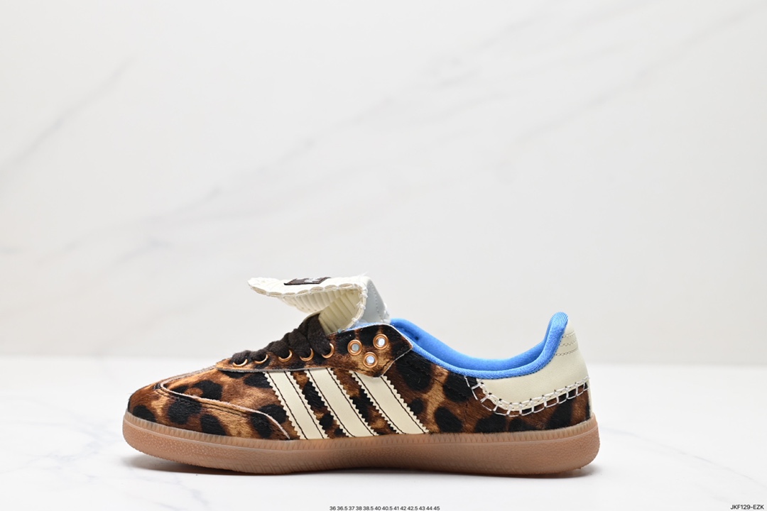 165 Wales Bonner x Adidas Originals Samba Classic”Black Pony“桑巴舞系列绅士德训足球百搭皮革板鞋 IE0578