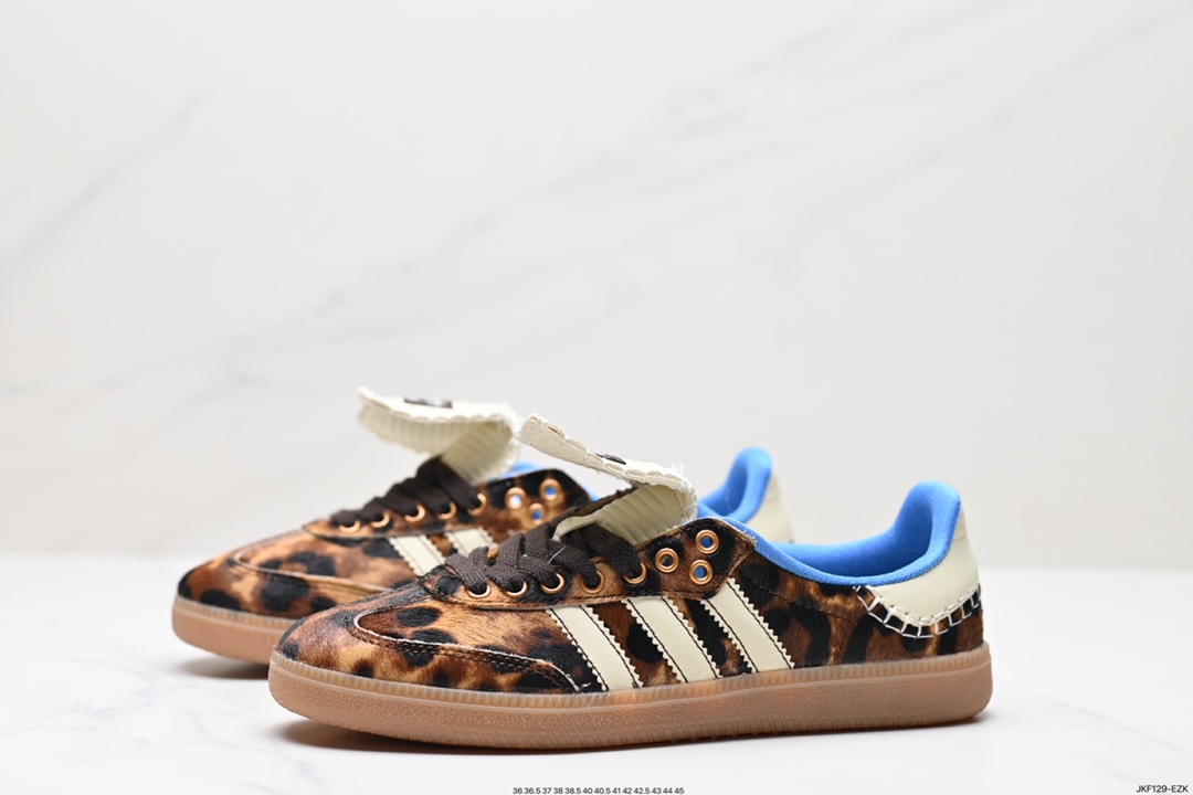 165 Wales Bonner x Adidas Originals Samba Classic”Black Pony“桑巴舞系列绅士德训足球百搭皮革板鞋 IE0578