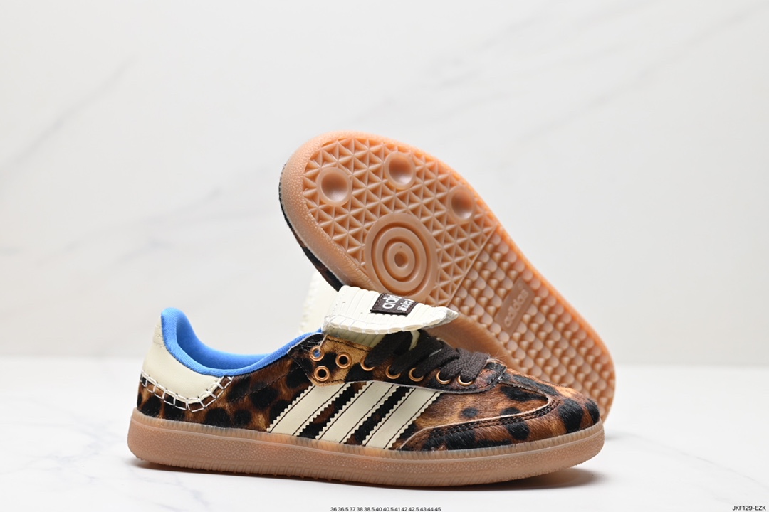 165 Wales Bonner x Adidas Originals Samba Classic”Black Pony“桑巴舞系列绅士德训足球百搭皮革板鞋 IE0578