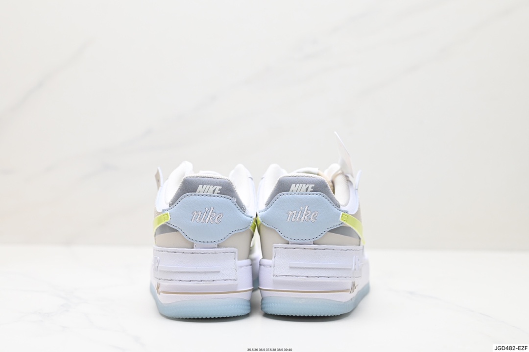 180 Nike WMNS Air Force 1 Shadow 马卡龙军空一号轻增量高低帮搭百板鞋 FB7582-100