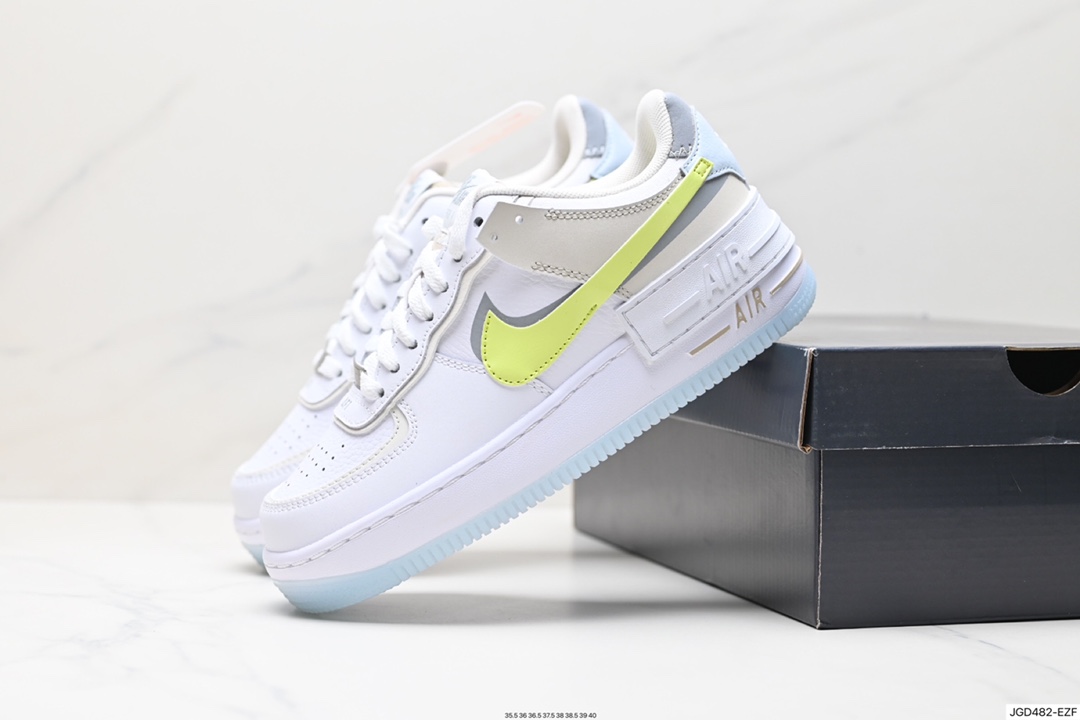 180 Nike WMNS Air Force 1 Shadow 马卡龙军空一号轻增量高低帮搭百板鞋 FB7582-100