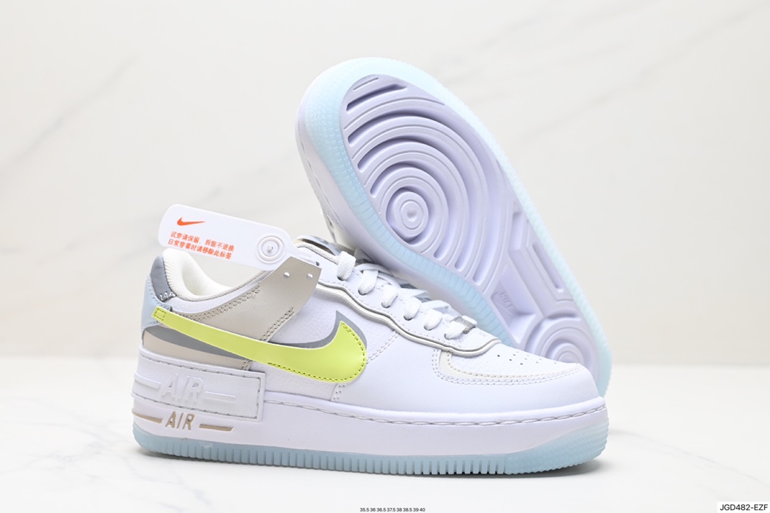 180 Nike WMNS Air Force 1 Shadow 马卡龙军空一号轻增量高低帮搭百板鞋 FB7582-100