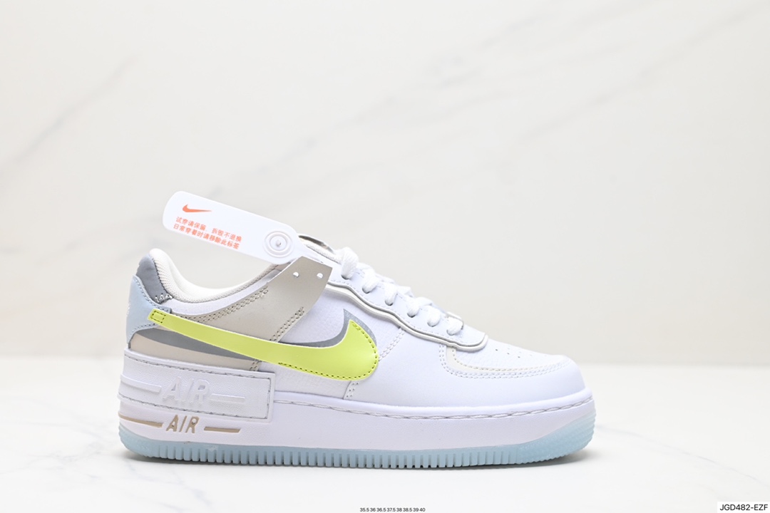 180 Nike WMNS Air Force 1 Shadow 马卡龙军空一号轻增量高低帮搭百板鞋 FB7582-100