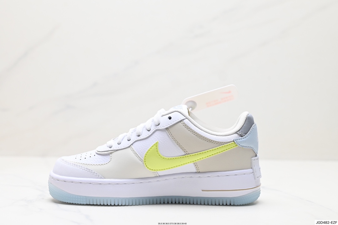 180 Nike WMNS Air Force 1 Shadow 马卡龙军空一号轻增量高低帮搭百板鞋 FB7582-100