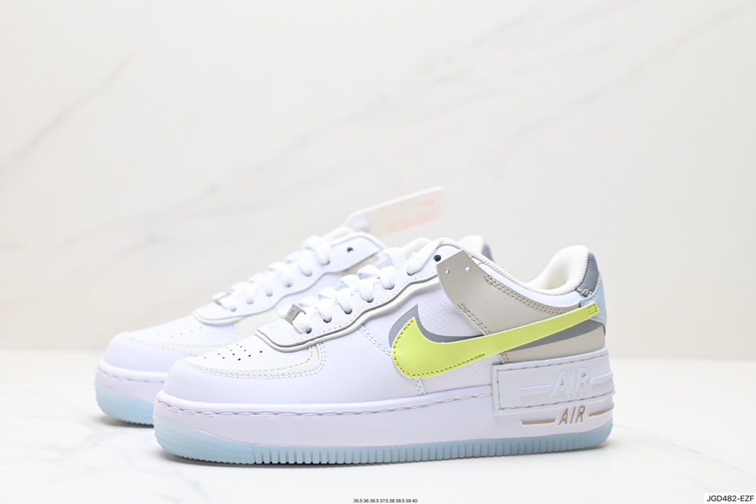 180 Nike WMNS Air Force 1 Shadow 马卡龙军空一号轻增量高低帮搭百板鞋 FB7582-100