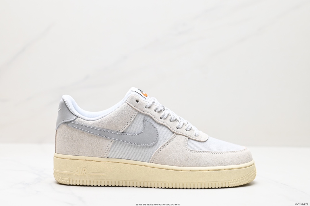 180 Nike Air Force 1 Low 翻毛浅灰帆布拼接 DO9801-100